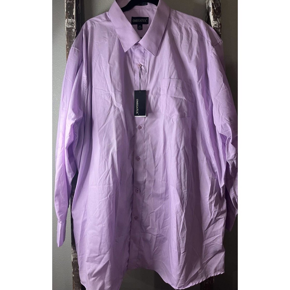 Pink Long-Sleeve Dress Shirt Cotton Blend
